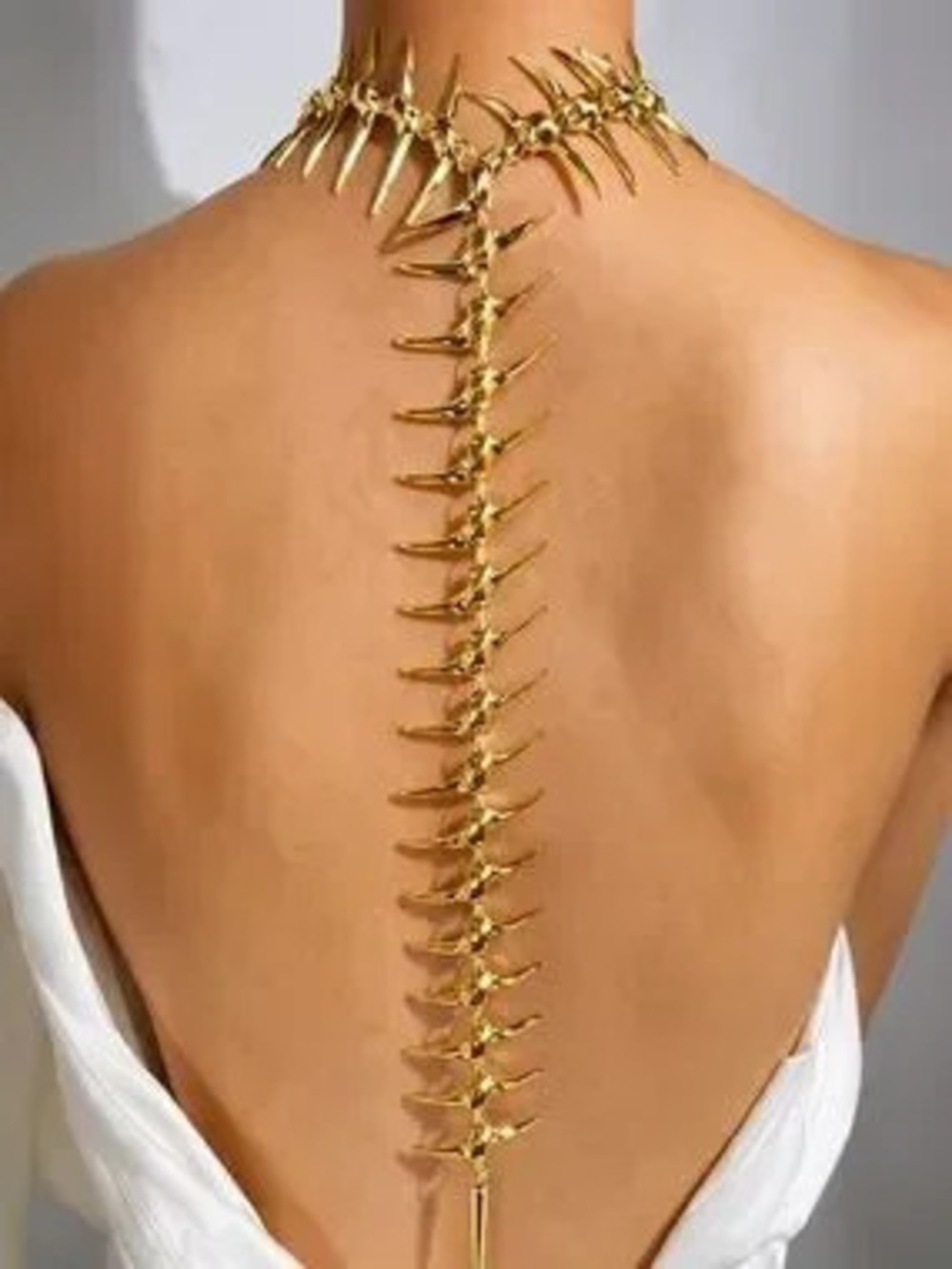 Gold Spine Back Chain Trendy Necklace